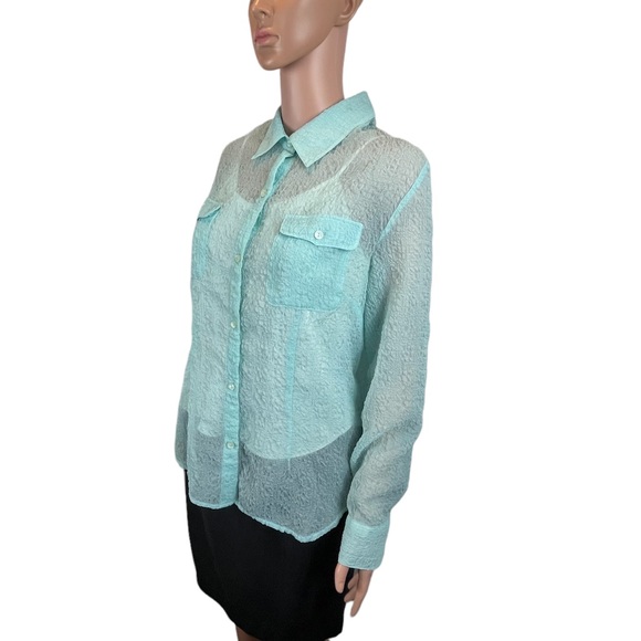 Evan-Picone Adjustable Sleeve Button Up, Mint |16 - Picture 13 of 16